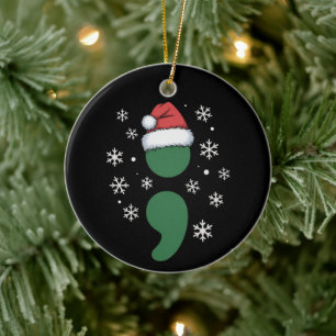 Adorno De Cerámica Salud Mental Navidad Depresión Conciencia Xmas