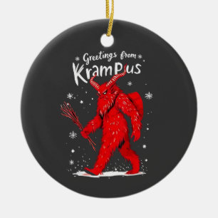 Adorno De Cerámica Saludo de Krampus Navidad Navidad 
