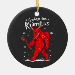 Adorno De Cerámica Saludo de Krampus Navidad Navidad