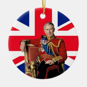 Adorno De Cerámica Saludo de los Navidades de la bandera británica de