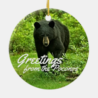 Adorno De Cerámica Saludo del oso negro del patio trasero de Poconos