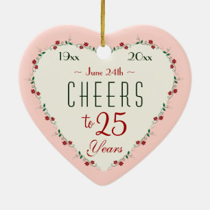 Adorno De Cerámica Saludos a los regalos de los Navidades del 25° Ani