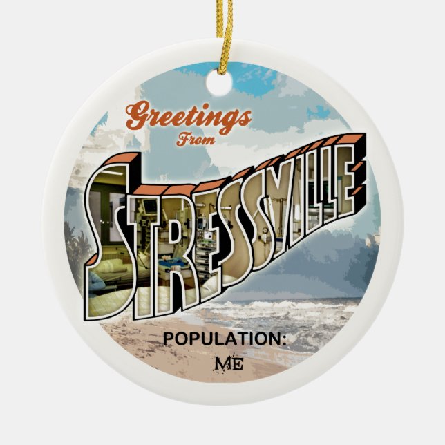 Adorno De Cerámica Saludos agotadores (Frente)