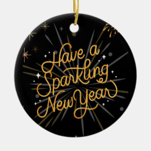 Adorno De Cerámica Saludos al Año Nuevo: ¡Celebremos juntos!