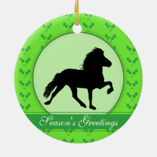 Adorno De Cerámica Saludos de la temporada islámica del caballo verde