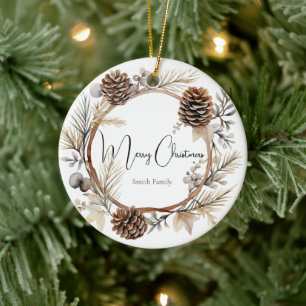 Adorno De Cerámica Saludos de Navidad