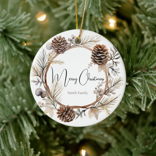 Adorno De Cerámica Saludos de Navidad (Árbol)