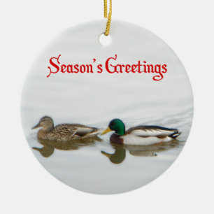 Adorno De Cerámica Saludos de temporada - Mallards