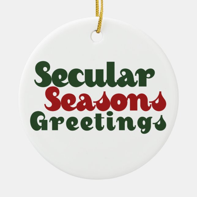 Adorno De Cerámica Saludos de temporada secular (Frente)