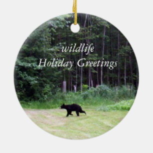Adorno De Cerámica Saludos de vacaciones- oso negro