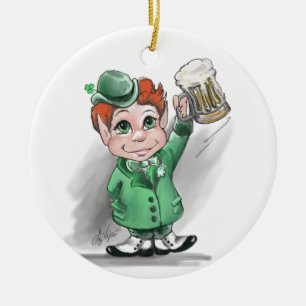 Adorno De Cerámica ¡Saludos irlandeses! Ronda de Ornamnet