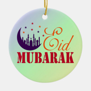 Adorno De Cerámica Saludos islámicos de Eid - Blanco moderno de Eid M
