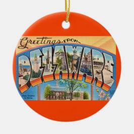 Adorno De Cerámica Saludos retro Delaware