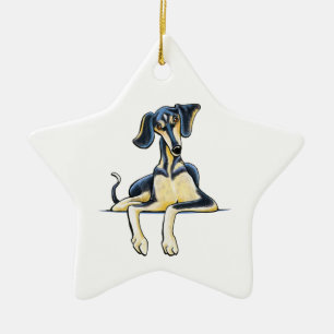 Adorno De Cerámica Saluki liso Emilio