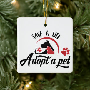 Adorno De Cerámica Salva una Vida Adopta una Mascota