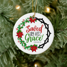 Adorno De Cerámica Salvado por Wreath, Navidades de Su Gracia