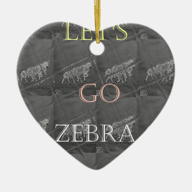 Adorno De Cerámica ¡Salvajes y libres vamos!: El viaje de una cebra (Frente)