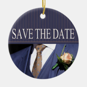 Adorno De Cerámica Salvar el boutonniere de Date Groom