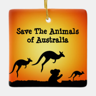 Adorno De Cerámica Salvemos a los animales de Australia