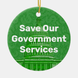 Adorno De Cerámica Salvemos Nuestros Servicios Gubernamentales