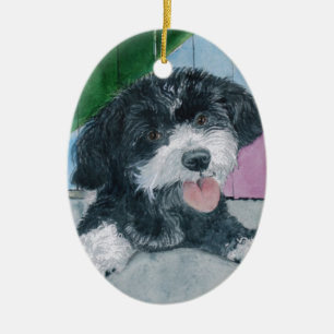 Adorno De Cerámica Sammy el perrito del Parti-Caniche