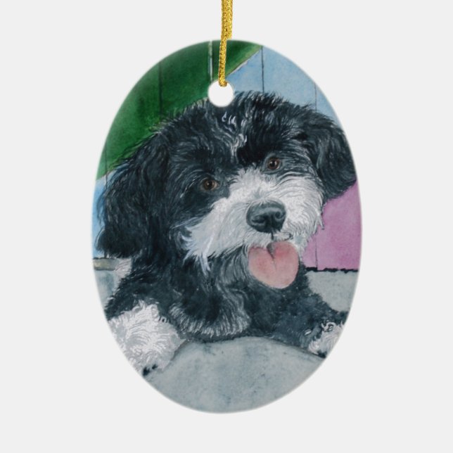 Adorno De Cerámica Sammy el perrito del Parti-Caniche (Frente)