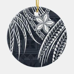 Adorno De Cerámica Samoan - Hawaiano - Diseños de Tapa Antiguos Poli