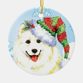 Adorno De Cerámica Samoyedo feliz de Howlidays