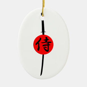 Adorno De Cerámica SAMURAI - Espada y kanji
