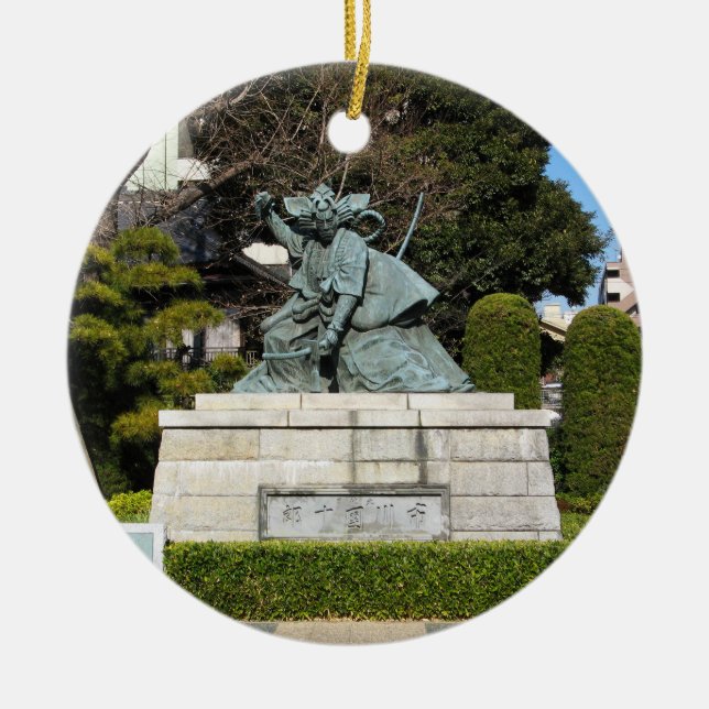 Adorno De Cerámica Samurai Kamakura Gongoro Kagemasa Kabuki Estatua (Frente)