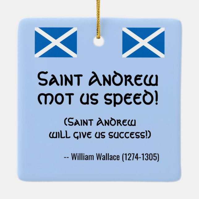 Adorno De Cerámica San Andrés el Apóstol y la bandera de Escocia (Reverso)