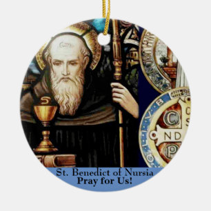 Adorno De Cerámica San Benedicto de Nursia