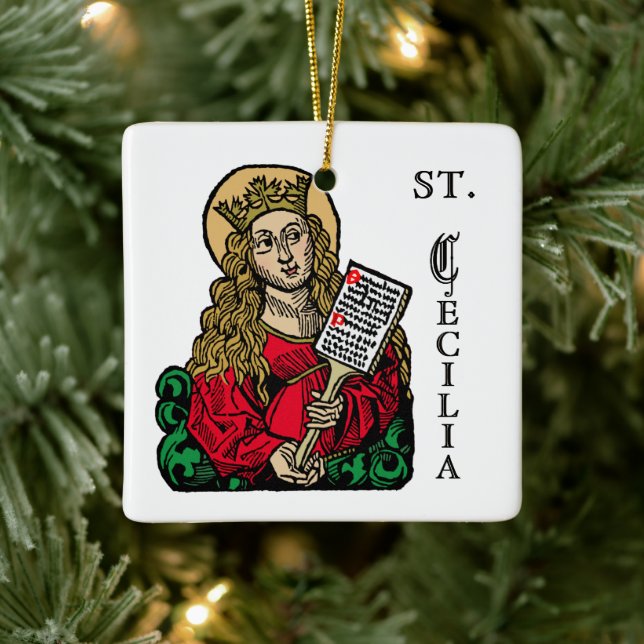 Adorno De Cerámica San Cecilia con Junta de Himno (Nuremberg) (Árbol)