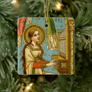 Adorno De Cerámica San Cecilia NeoGótica de Roma (detalle; BNG 02)