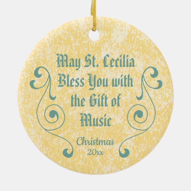 Adorno De Cerámica San Cecilia NeoGótica de Roma (detalle; BNG 02) Ce (Atrás)