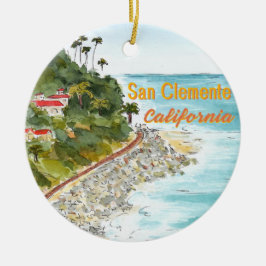 Adorno De Cerámica San Clemente California Ornament