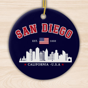 Adorno De Cerámica San Diego California Skyline West Coast Vibes