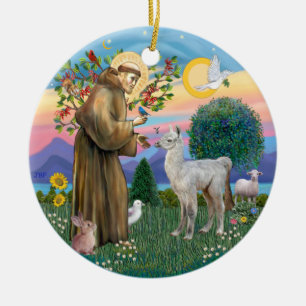 Adorno De Cerámica San Francisco - Bebé Llama