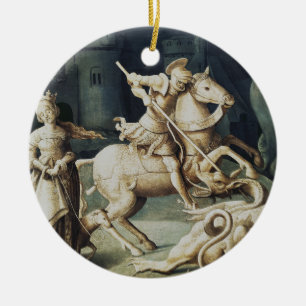 Adorno De Cerámica San Jorge y el dragón