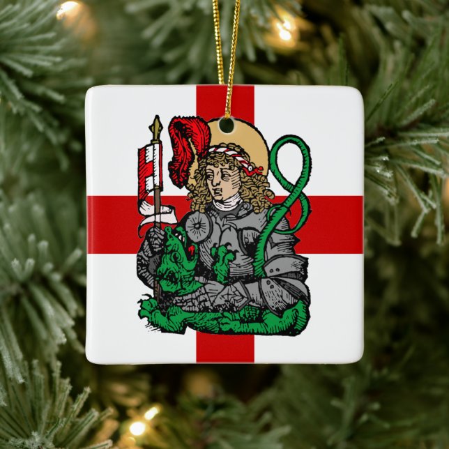 Adorno De Cerámica San Jorge y el Dragón (Nuremberg) (Árbol)