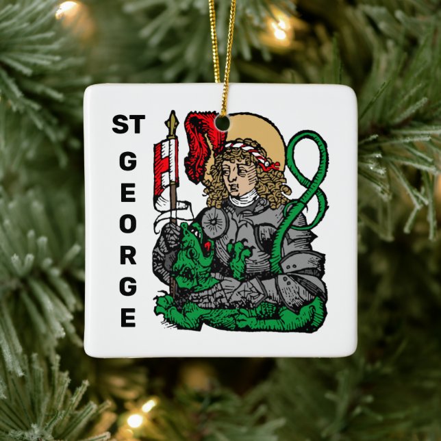 Adorno De Cerámica San Jorge y el Dragón (Nuremberg) (Árbol)