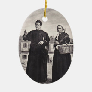 Adorno De Cerámica San Juan Bosco con Madre