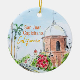 Adorno De Cerámica San Juan Capistrano California Ornament