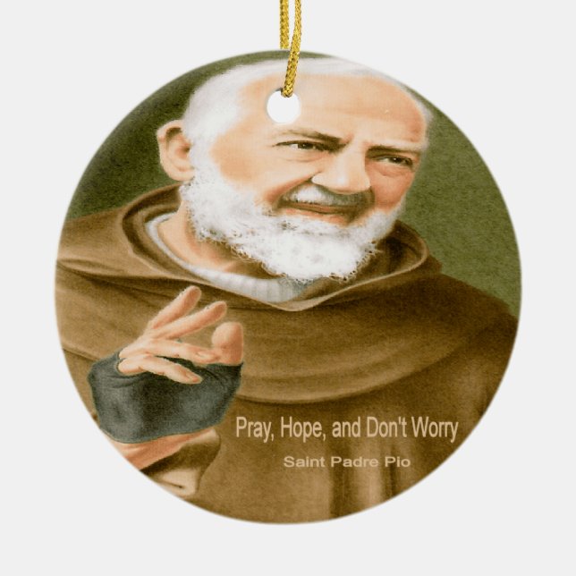 Adorno De Cerámica San Padre Pío (Frente)