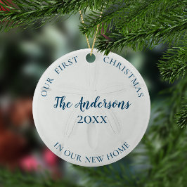 Adorno De Cerámica Sand Dollar Nuevo Hogar Primera Navidad