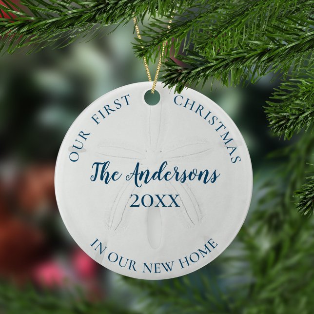 Adorno De Cerámica Sand Dollar Nuevo Hogar Primera Navidad (Subido por el creador)