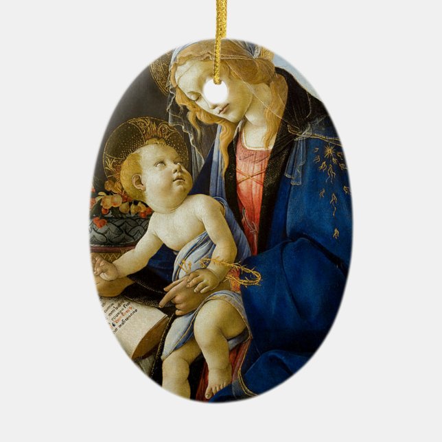 Adorno De Cerámica Sandro Botticelli - la Virgen y el niño (Frente)