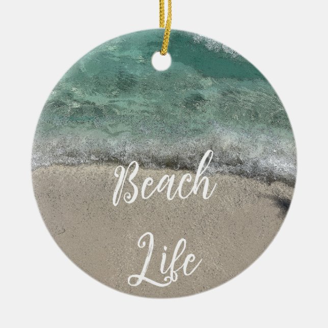 Adorno De Cerámica Sandy Beach Life Florida Verde azulado Blue Artsy  (Frente)