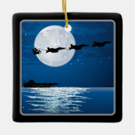 Adorno De Cerámica Santa and Super Hornets F/A-18 Jets Christmas