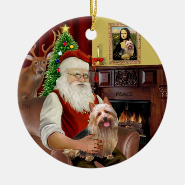 Adorno De Cerámica Santa - Australiano Terrier (Frente)
